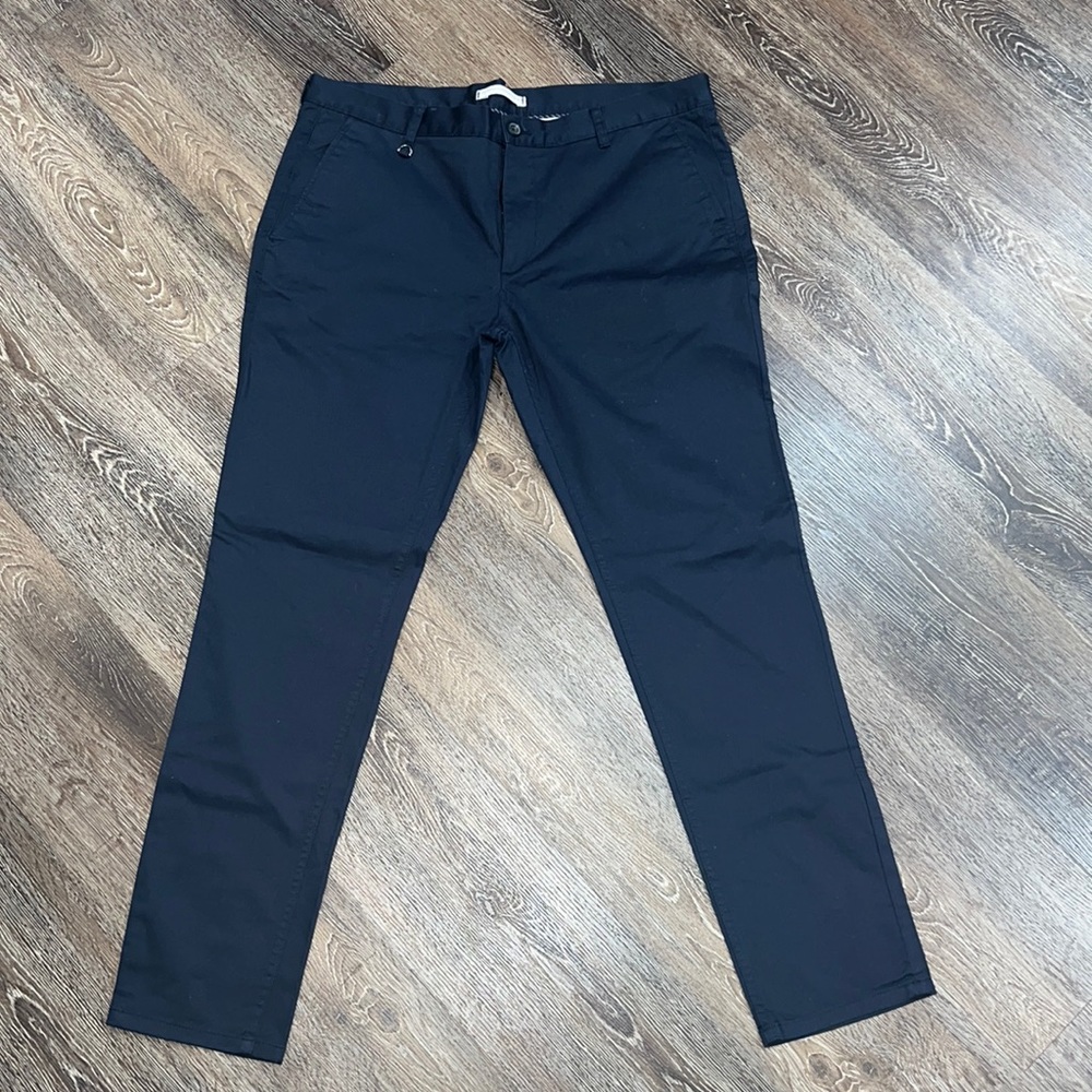 Mens Blue Zara Basic Collection dress / chino / khaki type pants - Size 38